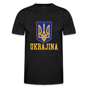 Ukraine - T-shirt sport Homme - noir - Devant - AI Model Male 178 dark (178cm)