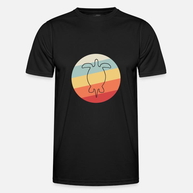 Schildkröte Turtle in circle turtle - Männer Funktions-T-Shirt - Schwarz