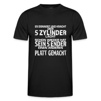 5 Zylinder Fünf Zylinder - Männer Funktions-T-Shirt - Schwarz - Vorne - AI Model Male 178 dark (178cm)