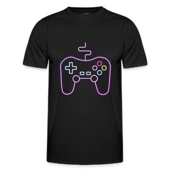 Neon Gamepad Gamer - Männer Funktions-T-Shirt - Schwarz - Vorne - AI Model Male 178 dark (178cm)
