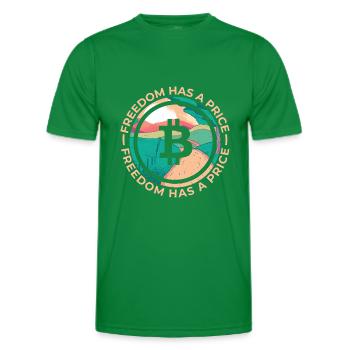 Freedom Has A Price Crypto Bitcoin Shirt Gift - Men's Functional T-Shirt - kelly green - Front - AI Model Male 178 dark (178cm)
