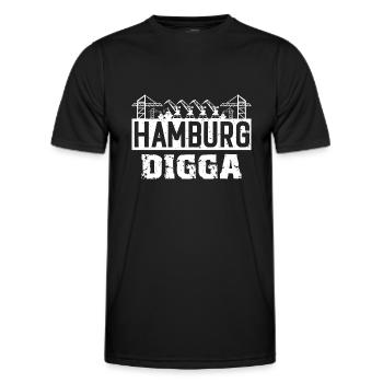 Digga de Hambourg - T-shirt sport Homme - noir - Devant - AI Model Male 178 dark (178cm)