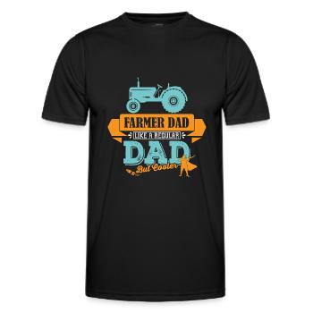 Landwirt Trekker Traktor Vater Papa coole - Männer Funktions-T-Shirt - Schwarz - Vorne - AI Model Male 178 dark (178cm)