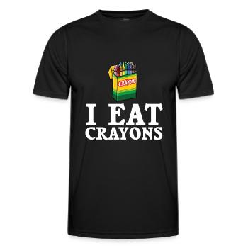 Crayon Box Colored Pencil Wax Case Wax Crayon - Men's Functional T-Shirt - black - Front - AI Model Male 178 dark (178cm)