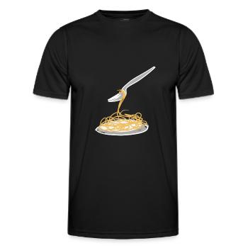Spaghetti noodles - Men's Functional T-Shirt - black - Front - AI Model Male 178 dark (178cm)