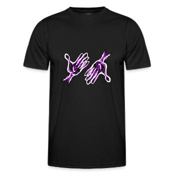 lila Hand Hände - Männer Funktions-T-Shirt - Schwarz - Vorne - AI Model Male 178 dark (178cm)