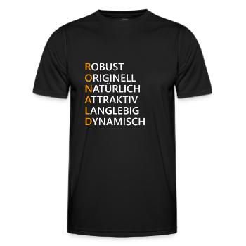 Ronald Name Geschenk - Männer Funktions-T-Shirt - Schwarz - Vorne - AI Model Male 178 dark (178cm)
