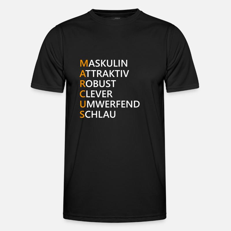 Marcus Name Geschenk - Männer Funktions-T-Shirt - Schwarz