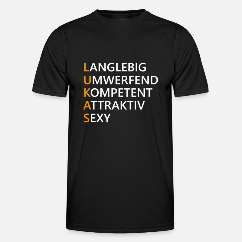 Lukas Name Geschenk - Männer Funktions-T-Shirt - Schwarz