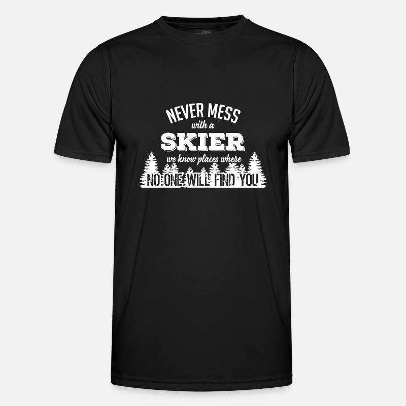 never mess with a skier Männer Funktions-T-Shirt