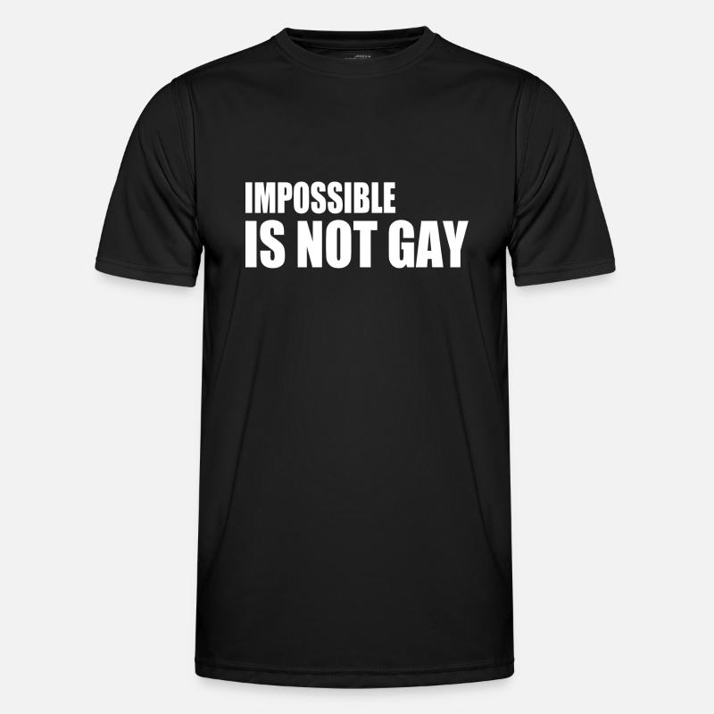 impossible is not gay - Männer Funktions-T-Shirt - Schwarz