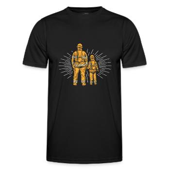 fire brigade - Men's Functional T-Shirt - black - Front - AI Model Male 178 dark (178cm)