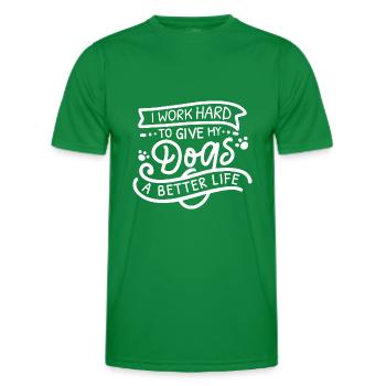 Je travaille dur chiens - T-shirt sport Homme - vert - Devant - AI Model Male 178 dark (178cm)