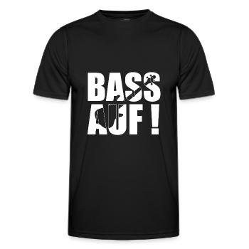 Bass Player Gift BASS AUF ! Bassist Geschenk - Männer Funktions-T-Shirt - Schwarz - Vorne - AI Model Male 178 dark (178cm)