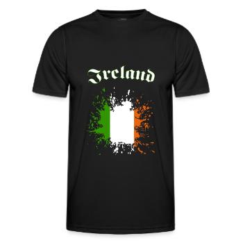 Ireland Splash - Männer Funktions-T-Shirt - Schwarz - Vorne - AI Model Male 178 dark (178cm)