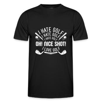 I Hate Golf - Männer Funktions-T-Shirt - Schwarz - Vorne - AI Model Male 178 dark (178cm)