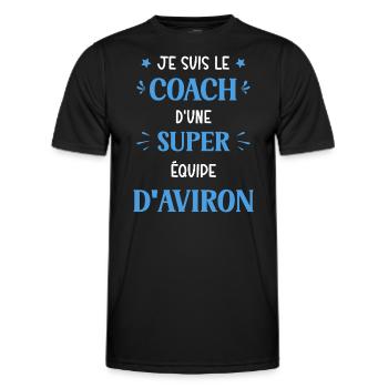 Coach super equipe de Aviron - T-shirt sport Homme - noir - Devant - AI Model Male 178 dark (178cm)