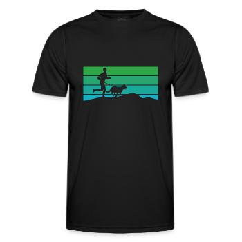 Canicross cross-country avec des sports canins - T-shirt sport Homme - noir - Devant - AI Model Male 178 dark (178cm)