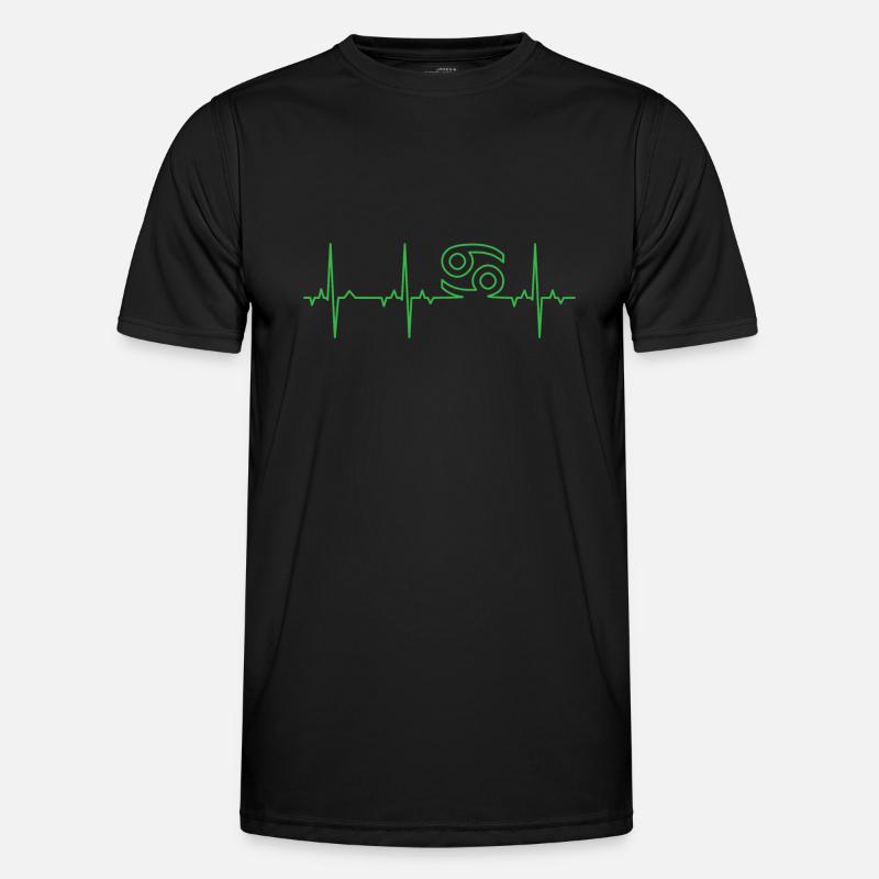 EKG Stjernetegn - Kræft - Funktionsshirt til herrer - sort