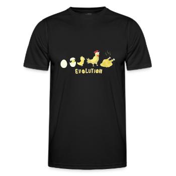 Evolution Ei Huhn Brathähnchen BBQ Barbecue - Männer Funktions-T-Shirt - Schwarz - Vorne - AI Model Male 178 dark (178cm)