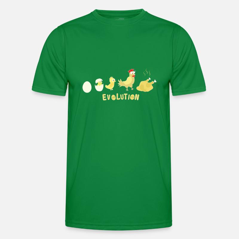 Evolution Ei Huhn Brathähnchen BBQ Barbecue Männer Funktions-T-Shirt