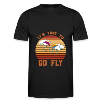 Papierdrachen steigen lassen - Herbst Hobby - Männer Funktions-T-Shirt - Schwarz - Vorne - AI Model Male 178 dark (178cm)