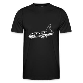 transport symbolrakete flugzeug fliegen transport - Männer Funktions-T-Shirt - Schwarz - Vorne - AI Model Male 178 dark (178cm)