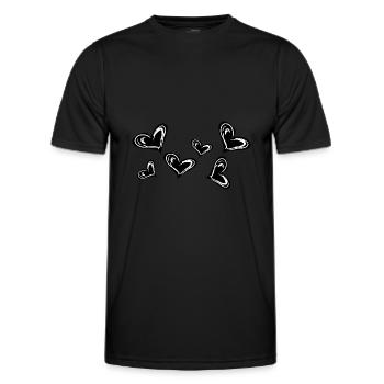 Herzen Herz - Männer Funktions-T-Shirt - Schwarz - Vorne - AI Model Male 178 dark (178cm)