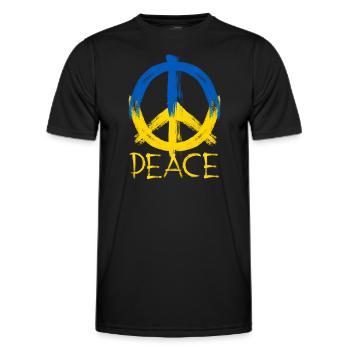 Paix pour tous les peuples dans la guerre d’Ukraine - T-shirt sport Homme - noir - Devant - AI Model Male 178 dark (178cm)