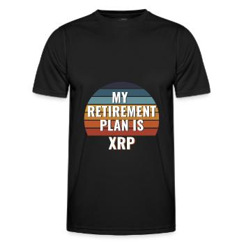 Mon plan de retraite est Ripple, XRP- Funny Crypto - T-shirt sport Homme - noir - Devant - AI Model Male 178 dark (178cm)