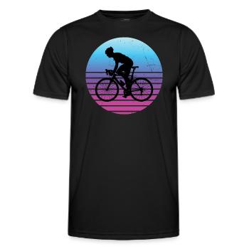 Rennradfahrer Rennrad Rennradfahren Herren - Männer Funktions-T-Shirt - Schwarz - Vorne - AI Model Male 178 dark (178cm)