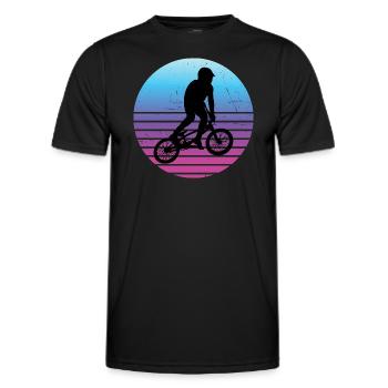 BMX Vélo Hommes BMX Garçons BMX Cyclisme - T-shirt sport Homme - noir - Devant - AI Model Male 178 dark (178cm)