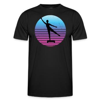 Damen Fitness Aerobic Fitness Aerobic Konditionstr - Männer Funktions-T-Shirt - Schwarz - Vorne - AI Model Male 178 dark (178cm)