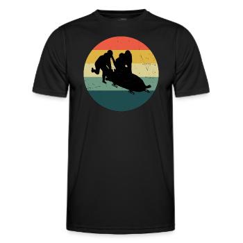 Course de bobsleigh hommes Bob Bob féminin Bob à deux - T-shirt sport Homme - noir - Devant - AI Model Male 178 dark (178cm)