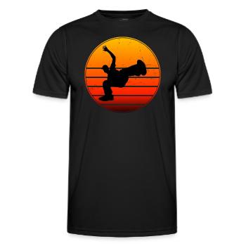 Men's Women Breakdance Bboy Hip Hop Hiphop - Men's Functional T-Shirt - black - Front - AI Model Male 178 dark (178cm)