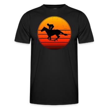 Course de dressage Femmes Equitation - T-shirt sport Homme - noir - Devant - AI Model Male 178 dark (178cm)