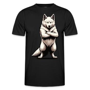 White German Shepherd German Shepherd German Shepherds - Men's Functional T-Shirt - black - Front - AI Model Male 178 dark (178cm)