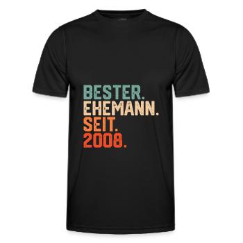 Ehemann seit 2008 13. Hochzeitstag Geschenk - Männer Funktions-T-Shirt - Schwarz - Vorne - AI Model Male 178 dark (178cm)
