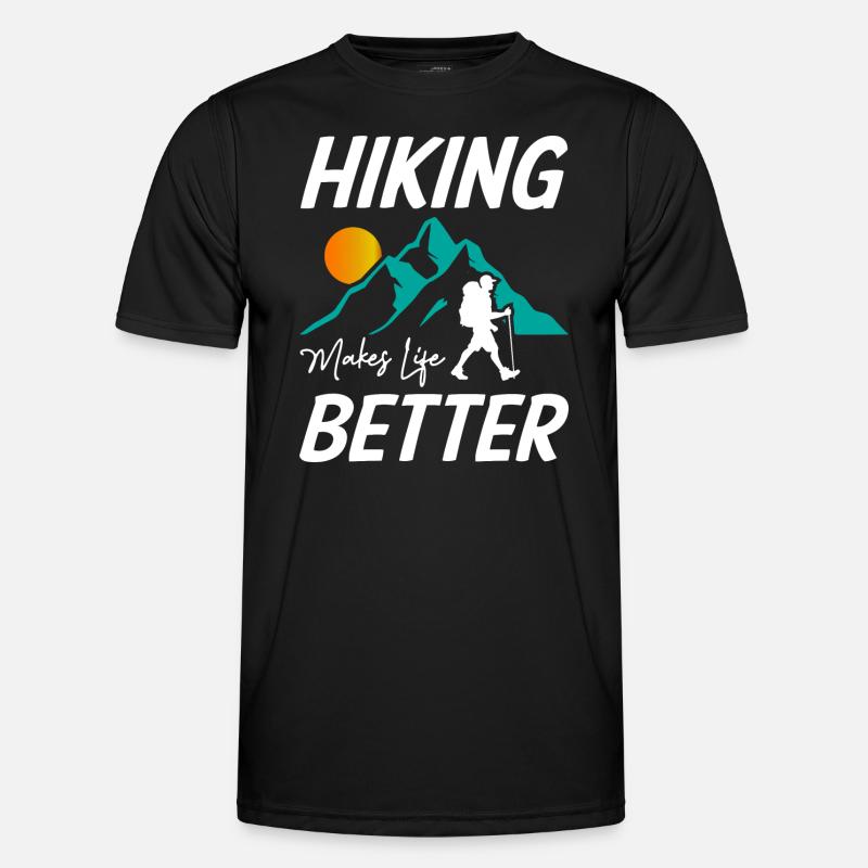 Hiking Makes Life Better - Men's Functional T-Shirt - black