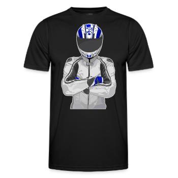 Motorcycle Lifestyle / Motorcycle / Motorcycle biker - Men's Functional T-Shirt - black - Front - AI Model Male 178 dark (178cm)