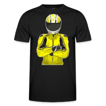 Motorcycle Lifestyle / Motorcycle / Motorcycle biker - Men's Functional T-Shirt - black - Front - AI Model Male 178 dark (178cm)