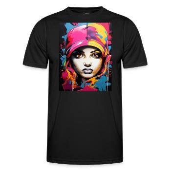 Graffiti style2 - T-shirt sport Homme - noir - Devant - AI Model Male 178 dark (178cm)