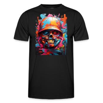 Graffiti style3 - T-shirt sport Homme - noir - Devant - AI Model Male 178 dark (178cm)