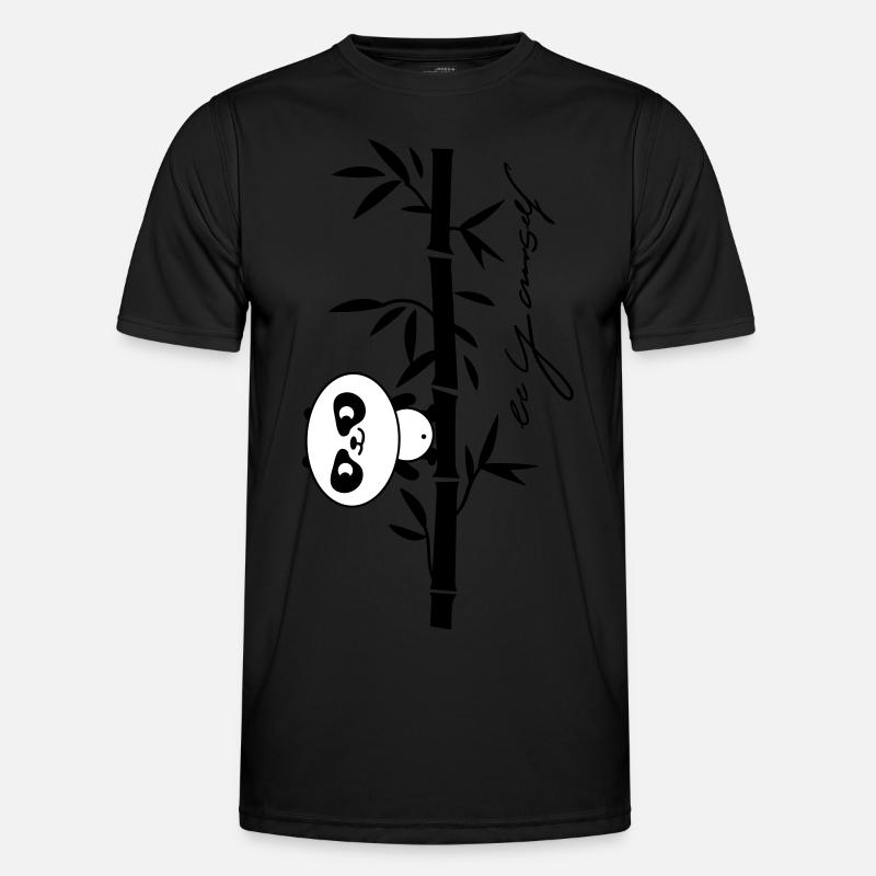 Sei du selbst- Panda - Männer Funktions-T-Shirt - Schwarz