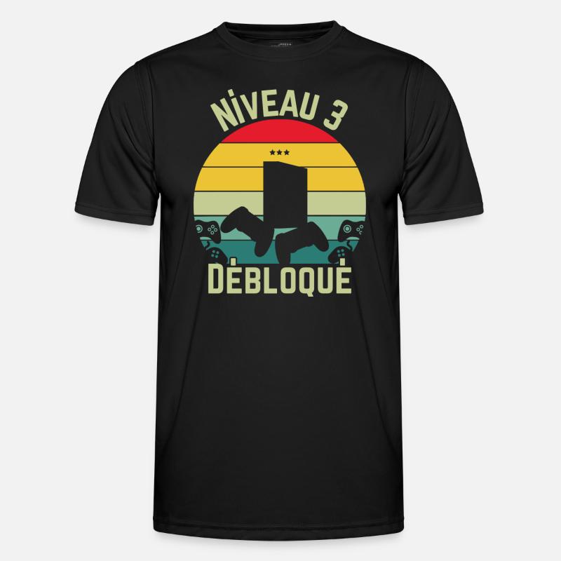 Level 3 freigeschaltet - Männer Funktions-T-Shirt - Schwarz
