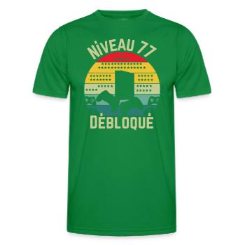 Niveau 77 Déloqué - T-shirt sport Homme - vert - Devant - AI Model Male 178 dark (178cm)
