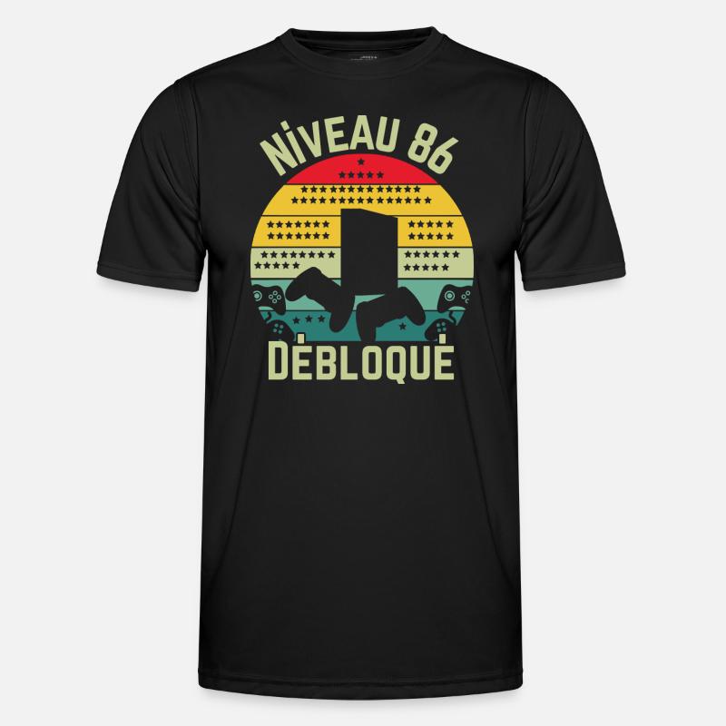 Level 86 freigeschaltet - Männer Funktions-T-Shirt - Schwarz
