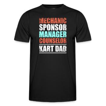 Funny Kart Dad Kart Racing | Go Karting Racer - Men's Functional T-Shirt - black - Front - AI Model Male 178 dark (178cm)
