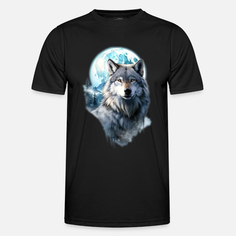 Wolf Moon Forest - Men's Functional T-Shirt - black