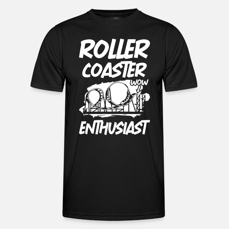 Roller Coaster Enthusiast - Männer Funktions-T-Shirt - Schwarz